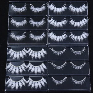 OKAYLASH 3 Pairs/Lot Classy White Cosplay False Eyelashes Fluffy Snow White Bottom Makeup Eye Lashes Halloween Vegan Cilias Bulk