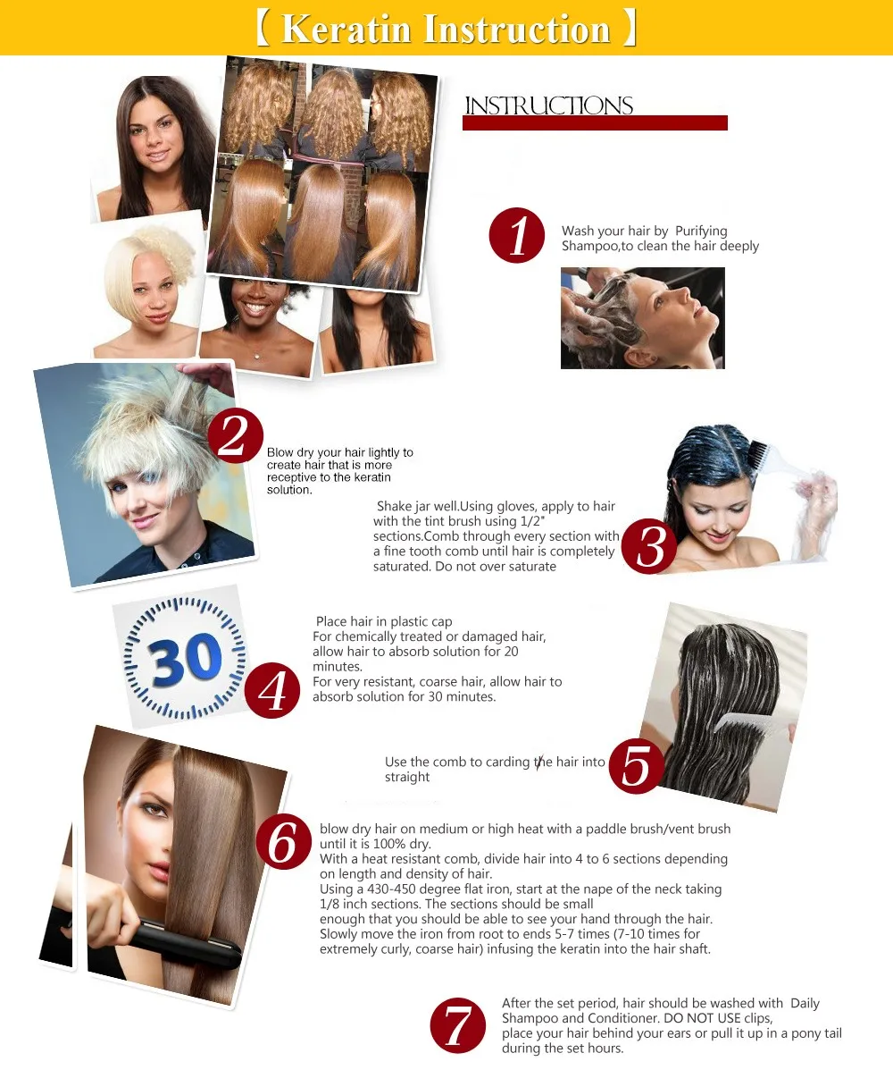 Brazil 300ml Keratin 12% Formalin Hair Treatment For Damaged Curly Hair+100ml Purifying+Free GIft - Image 5