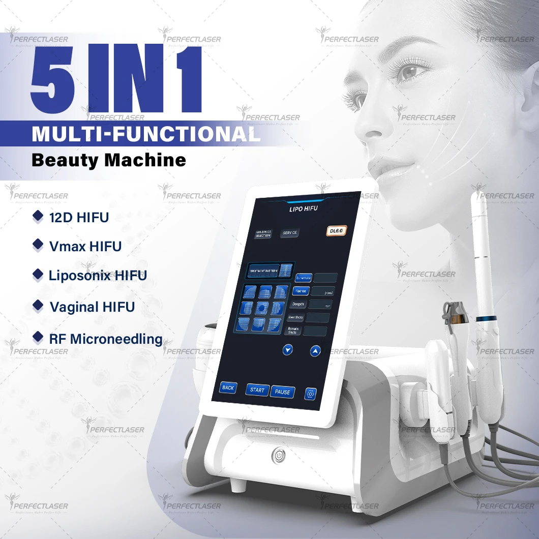 Perfectlaser 5 IN 1 12D Face Lifting Machine Vmax Anti-Aging Liposonix Body Slimming Vaginal Tightening Facial Skin Rejuvenation