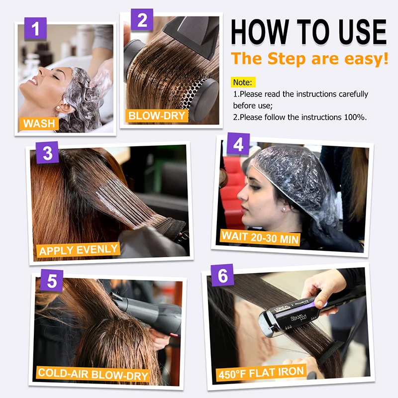 PURC Brazilian Keratin Hair Treatment Keratin Straightening Curly Hair Smoothing Repair Permed Damaged Hair Care Products - Image 6