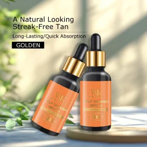 WK JALY Medium Self Tan Drops, Natural Glow Sun Bronzing Drops, Sunless Tanning for Face, Body, Add to Skin Care for Custom Tan