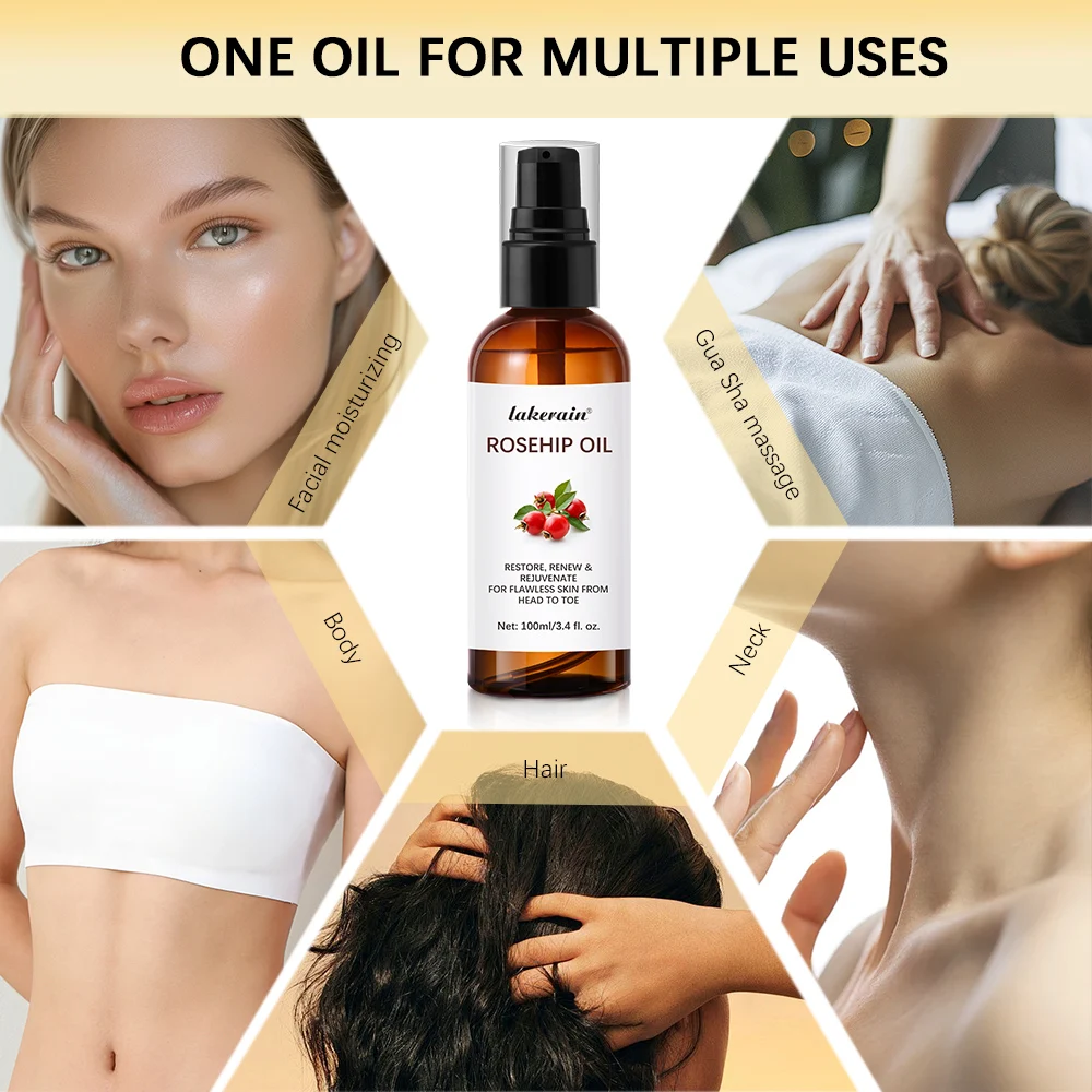 Organic Rosehip Oil Rose Hips Face Oils 30ml Fast-Absorbing Skin Care Moisturizer Face Oil Organic Rosehip Seed Oil Essence - Image 5