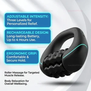 Electric handheld rolling massage for whole body muscle relaxation, roller fascia massager, silicone roller
