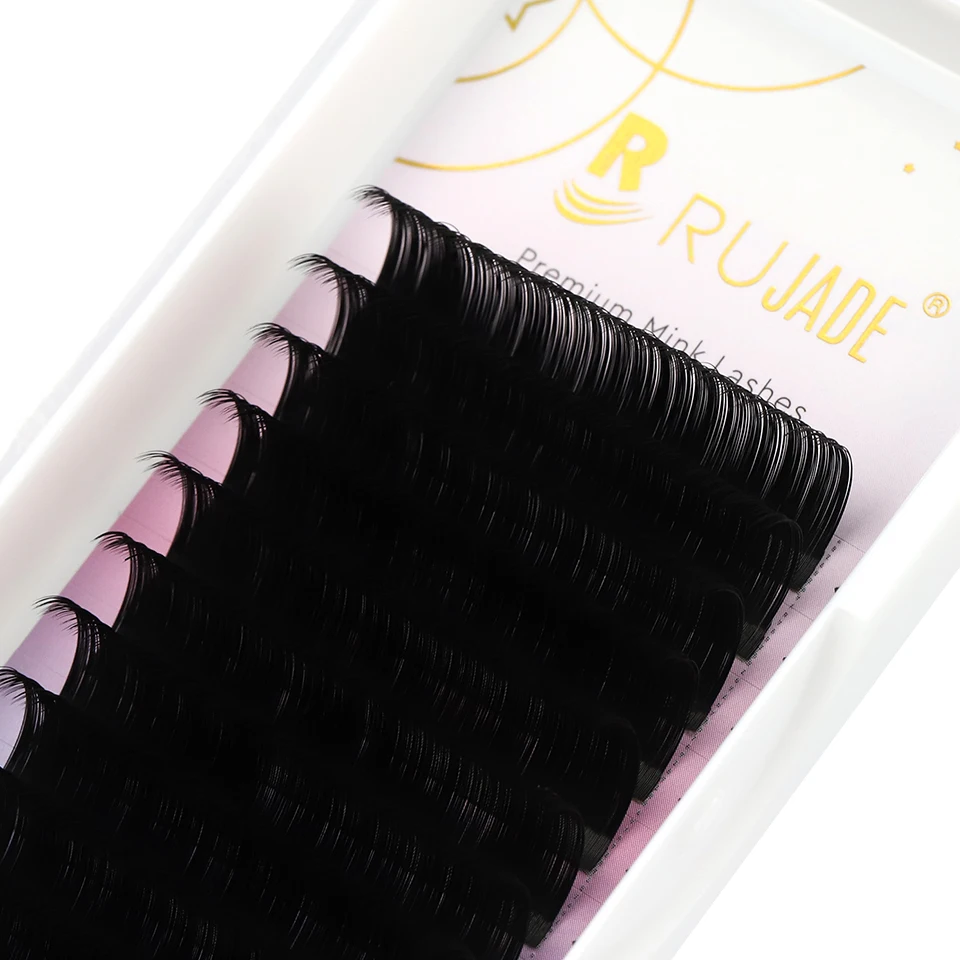RUJADE 5 Case Wholesale Premium Silk Vegan Friendly Individual Lashes Soft Fluffy Matte Black Cilia 03 05 07 Russian Volume Lash - Image 4