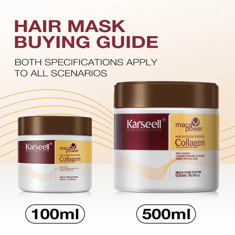 Karseell Collagen Hair Treatment Deep Repair Conditioning Argan Oil Hair Mask Essence for Dry Damaged Hair 100ml/500ml - Image 2