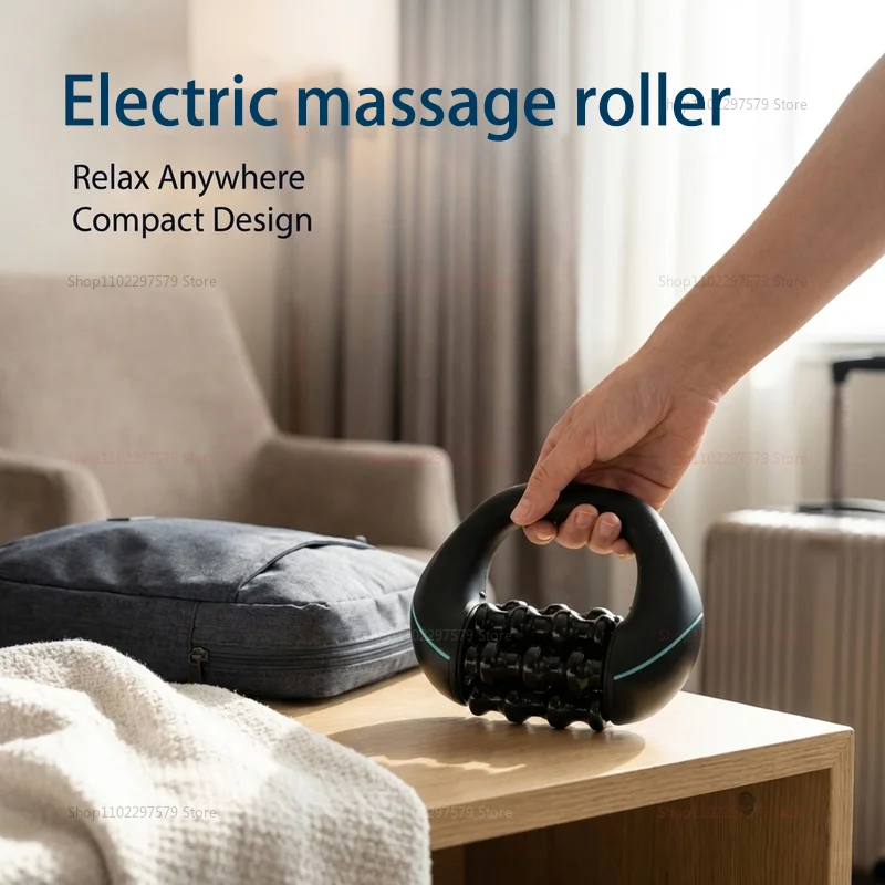 Electric handheld rolling massage for whole body muscle relaxation, roller fascia massager, silicone roller - Image 4