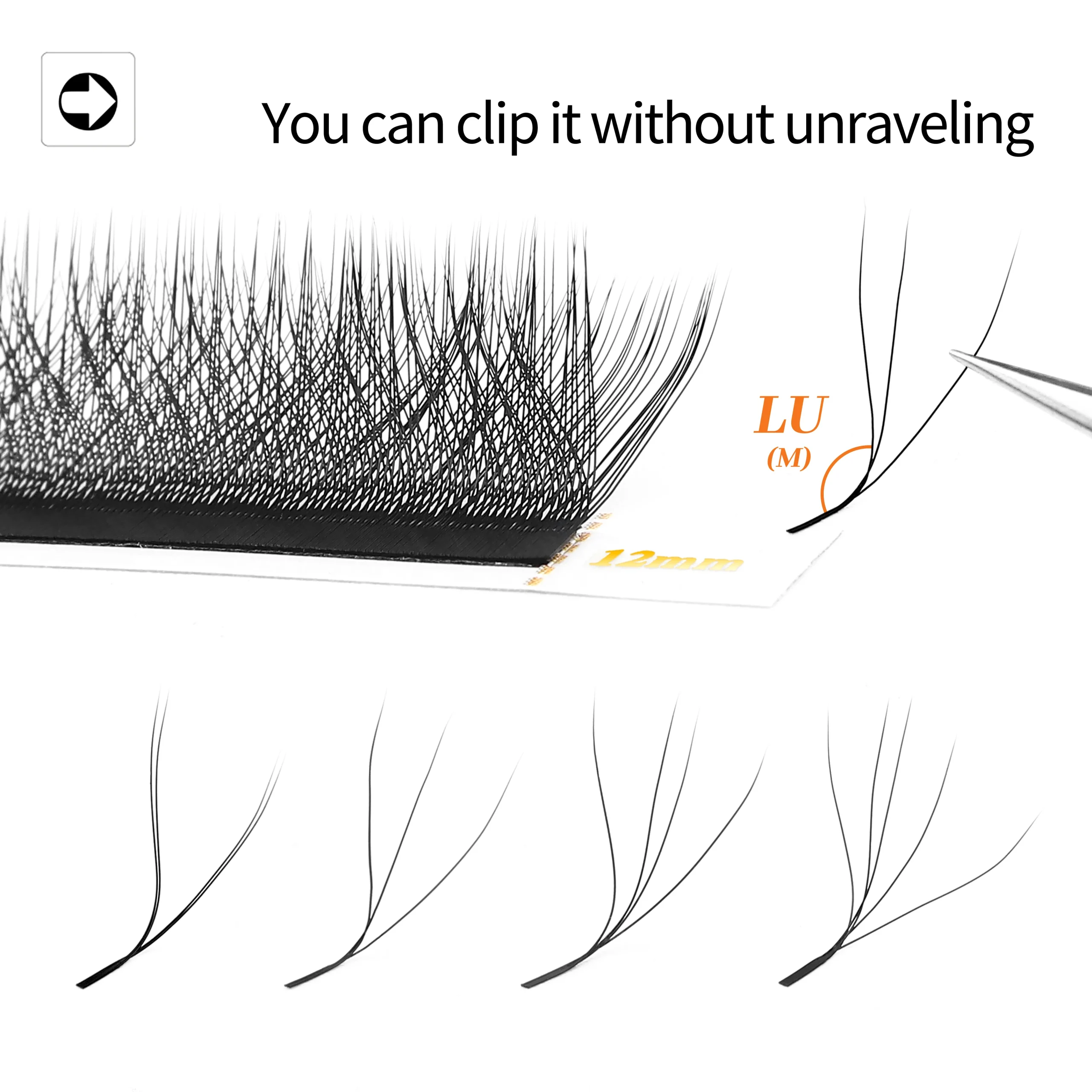 XIUSUZAKI L/LU/M Curl YY 3D 4D 5D W Shape Eyelash Extension Hand Woven Soft Light Natural Lashes Premade Volume Fan Eyelashes - Image 5