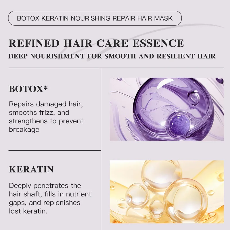 Magical Keratin Hair Mask 5 Seconds Repair Damaged Frizzy Hair Soft Smooth Shiny Nutrition Deep Moisturize Nourishing Hair Care - Image 5