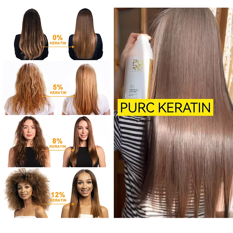 PURC Brazilian Keratin Hair Treatment Keratin Straightening Curly Hair Smoothing Repair Permed Damaged Hair Care Products - Image 4