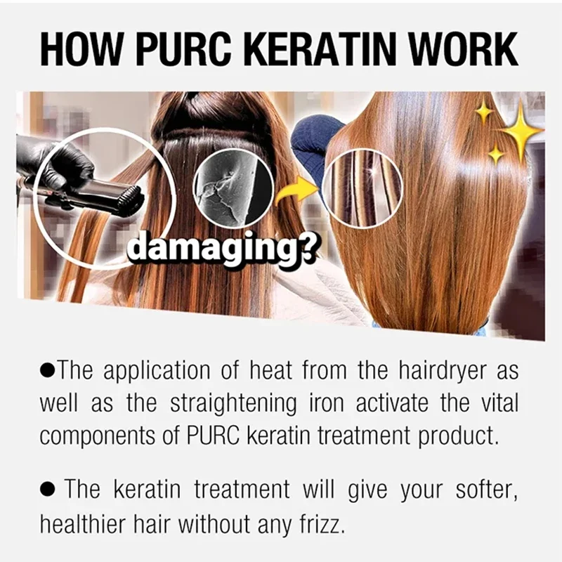 0%/5%/8%/12% Keratin Hair Straightening Treatment For Curly Frizzy Hair Smoothing Care Brazilian Keratin Salon Products 1000ml - Image 3