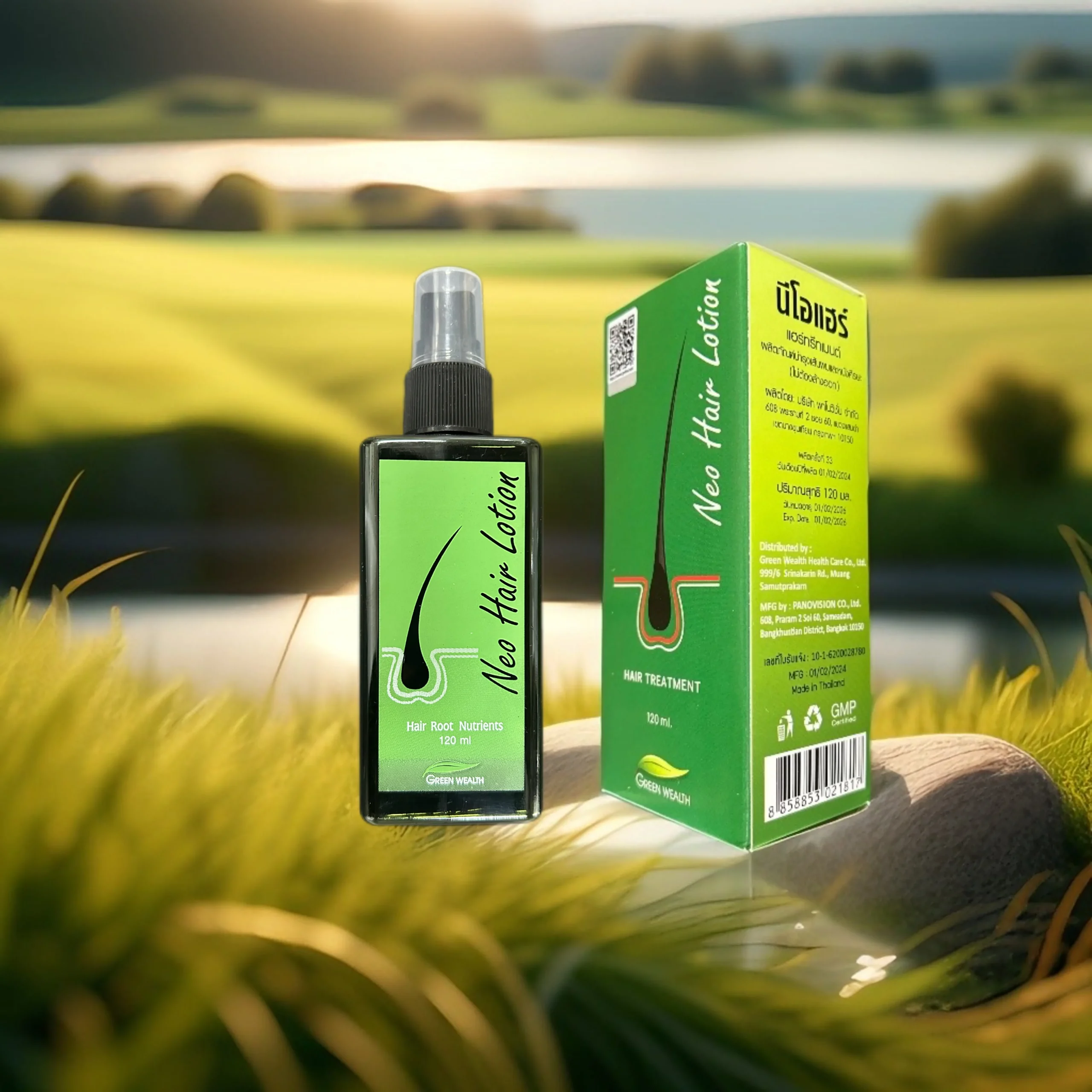 120ml Ne Hair Lotion Hair Root HAIR BEARD SIDEBURNS LONGER Herbs Treatment 100% Original Thailand Free Gift