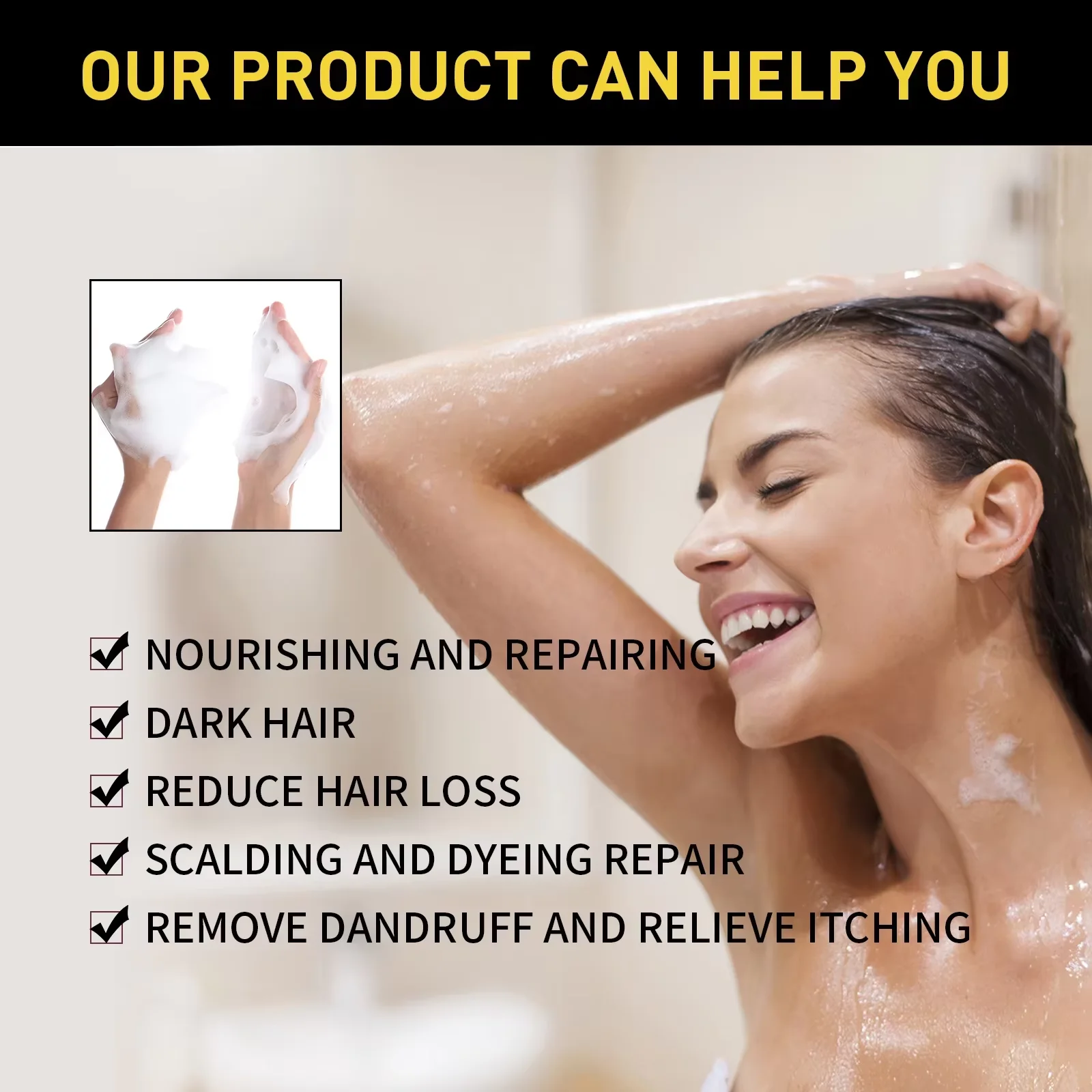 100ml Natural Herbal Hair Dye Shampoo 3 in 1 Change Hair Color Gray Hair to Dark Brown Black Deep Nourishing Fashion Hairs Care - Image 4
