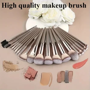 13PCS Vegan Makeup Brush Set-Rose Gold Luxury Brushes with Hybrid Fiber Bristles&Gift Pouch, Cruelty-Free Kit for Beginners/Pros