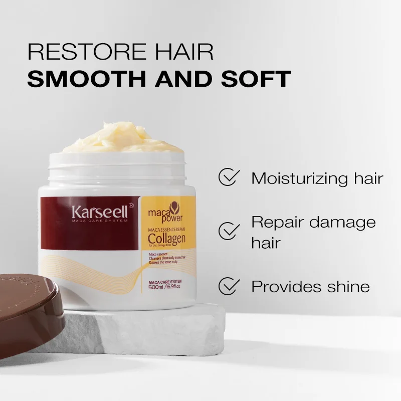Karseell Collagen Hair Treatment Deep Repair Conditioning Argan Oil Hair Mask Essence for Dry Damaged Hair 100ml/500ml - Image 5