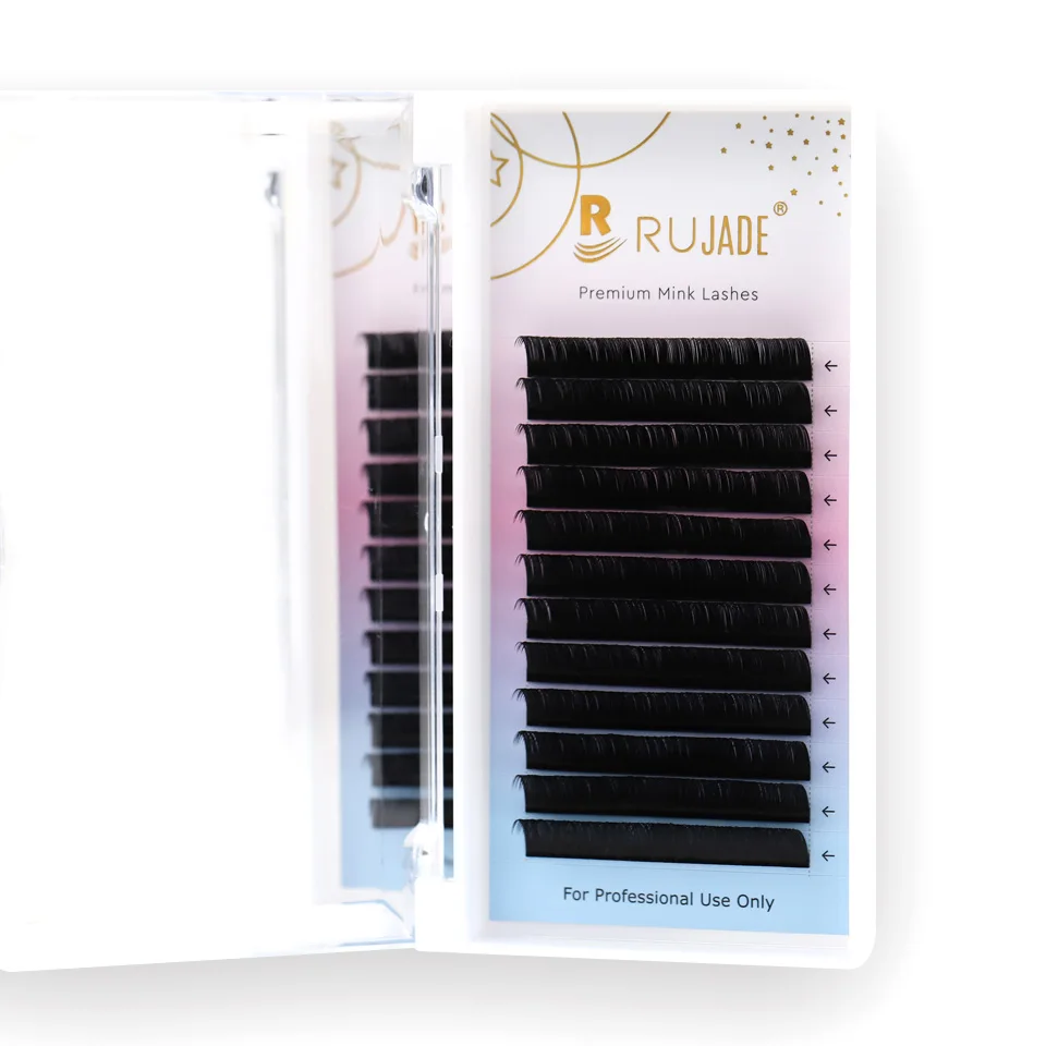 RUJADE 5 Case Wholesale Premium Silk Vegan Friendly Individual Lashes Soft Fluffy Matte Black Cilia 03 05 07 Russian Volume Lash - Image 6