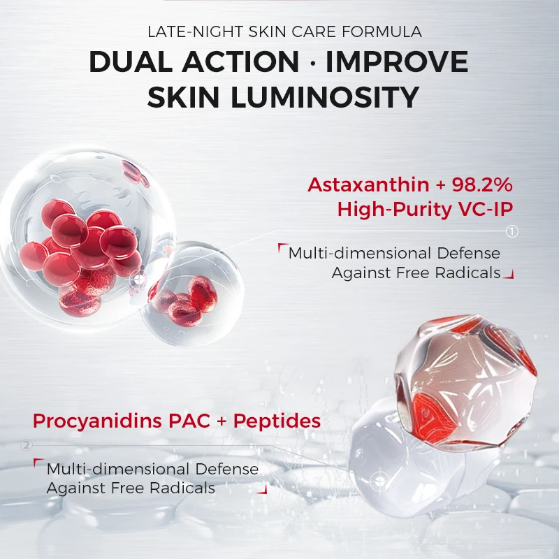120G NING Overnight Repair Face Mask Astaxanthin Organic Antioxidant DNA Repair Niacinamide Brightening Anti-Aging Hydrating - Image 5