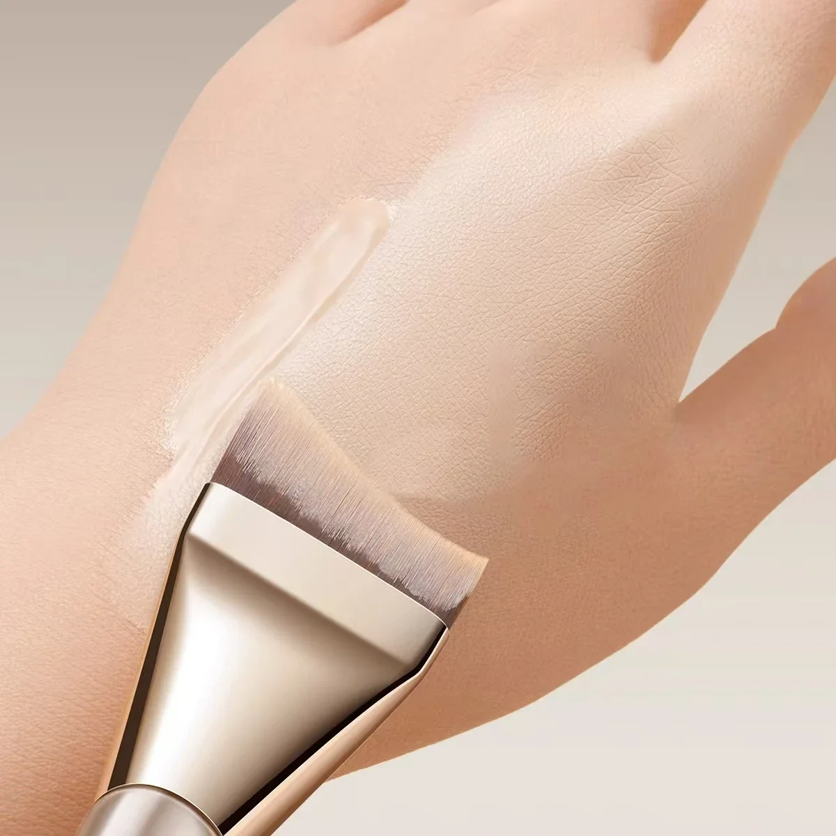 Arc-Fit Foundation Brush - Ergonomic Contour for Streak-Free Blending, Vegan Micro-Flex Bristles (Travel & Salon Use) - Image 3