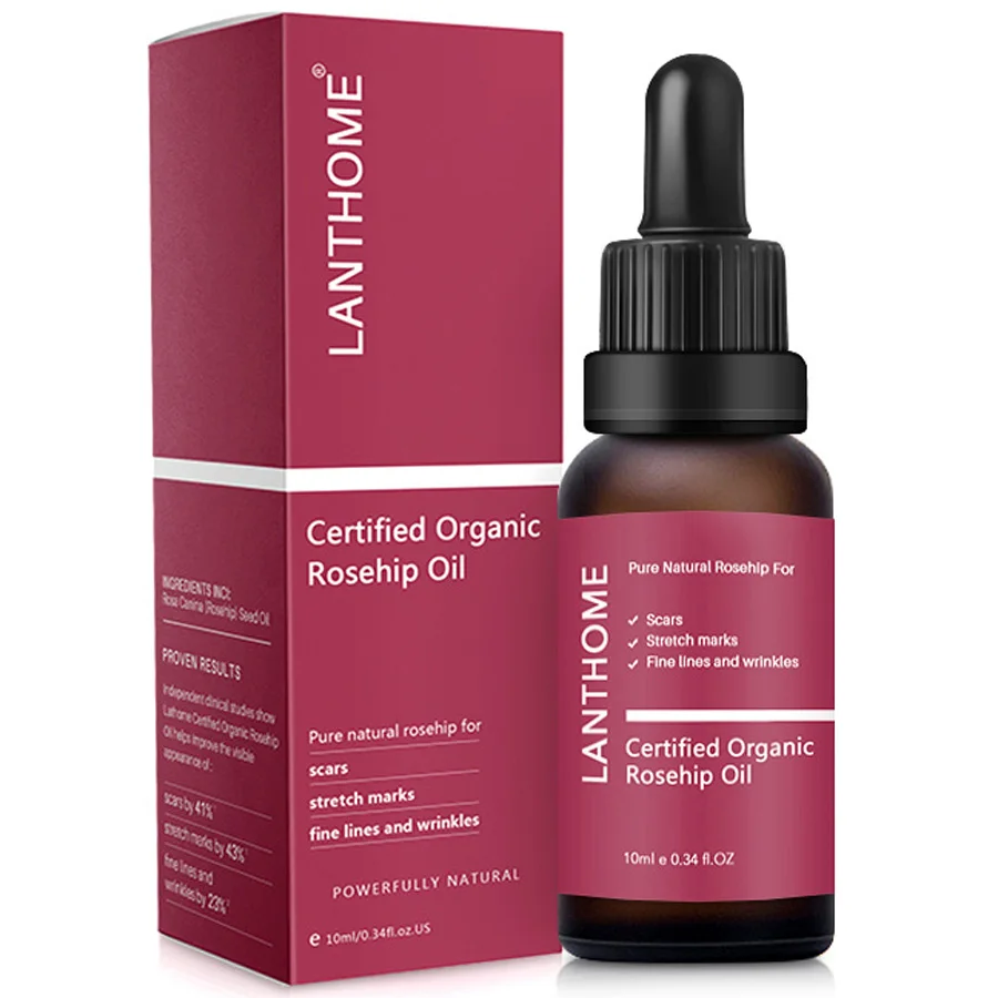 Organic Rosehip Oil Antioxidant Improve Fine Lines Wrinkles Firming Lifting Repair Moisturizer Nourish Smooth Hair Skin Care Oil