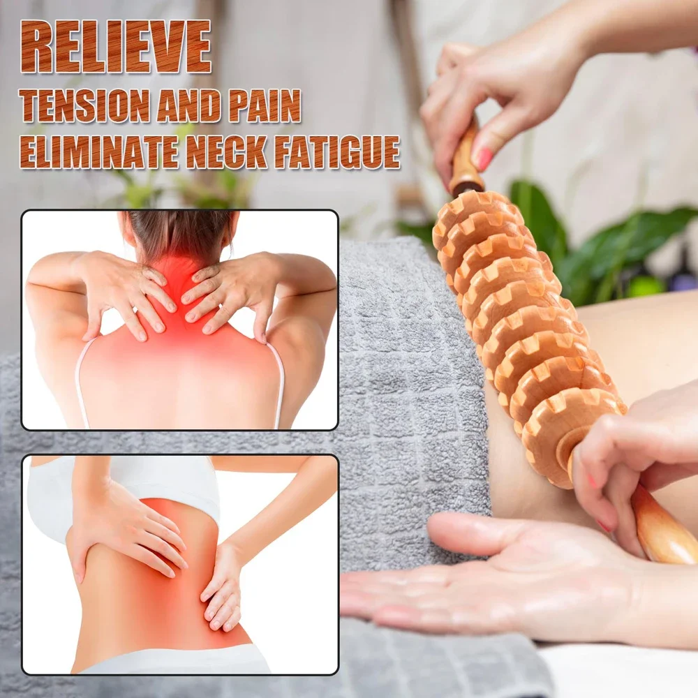 Curved Wood Roller for Stomach Cellulite,Wooden Therapy Massage Tool for Body Shaping,Wood Massager Stick for Lymphatic Drainage - Image 3