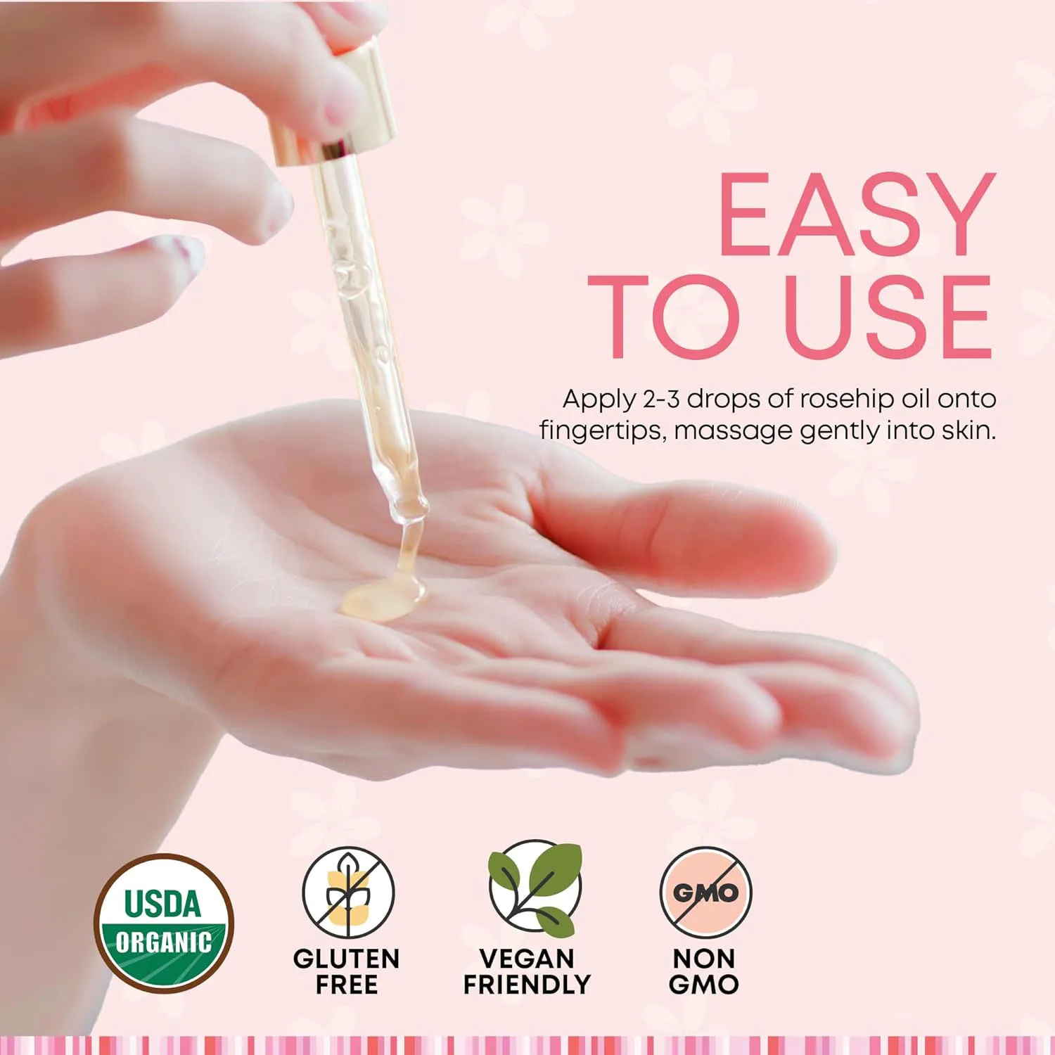 Organic Rosehip Oil Antioxidant Improve Fine Lines Wrinkles Firming Lifting Repair Moisturizer Nourish Smooth Hair Skin Care Oil - Image 5