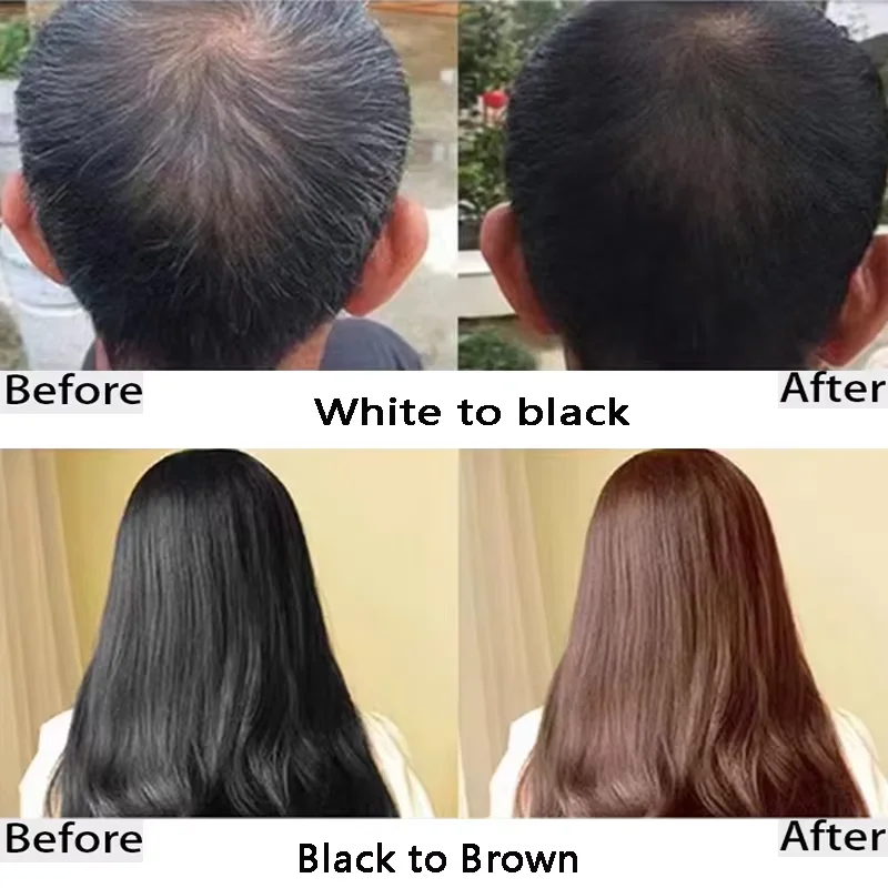 100ml Natural Herbal Hair Dye Shampoo 3 in 1 Change Hair Color Gray Hair to Dark Brown Black Deep Nourishing Fashion Hairs Care - Image 3