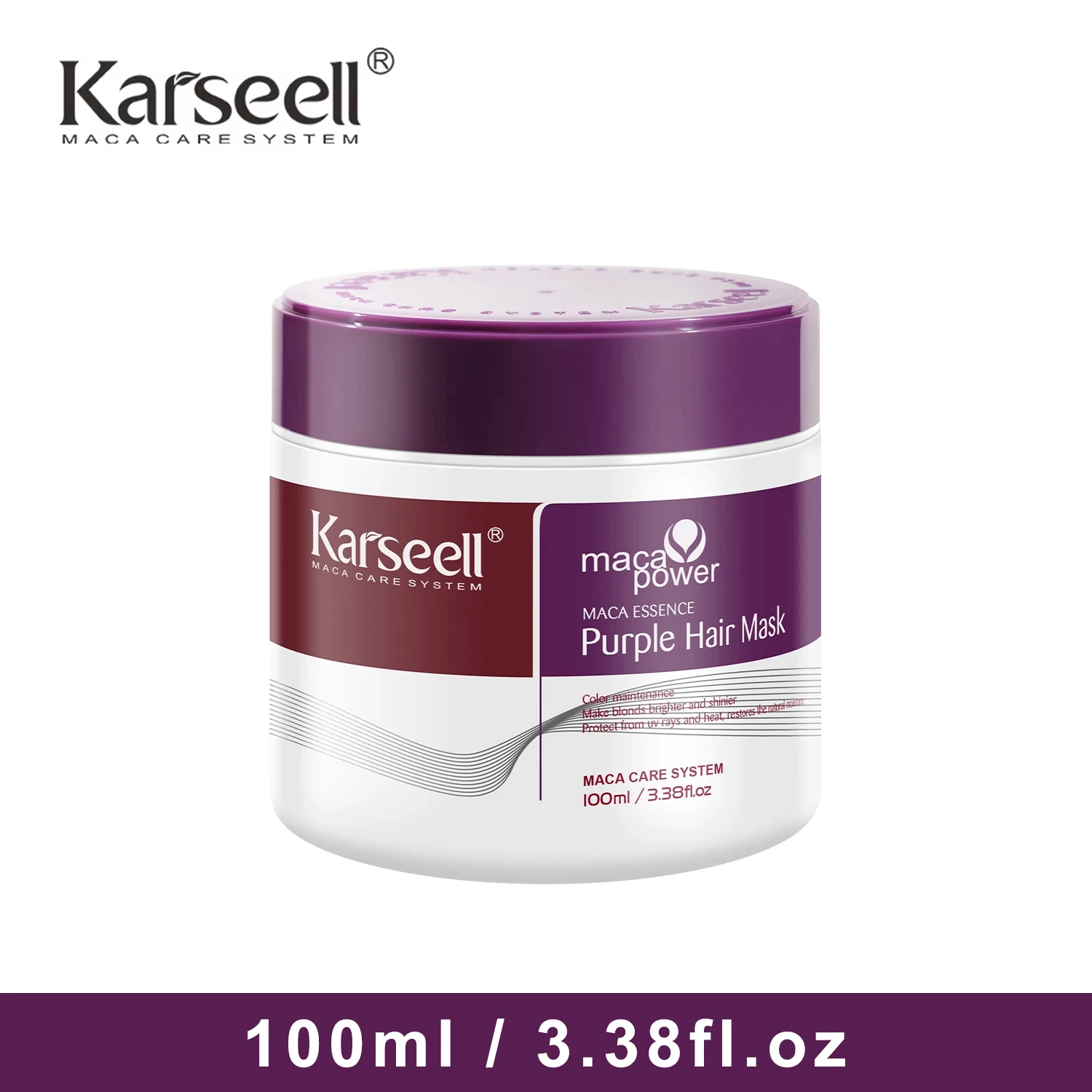 Karseell Purple Hair Mask 100ml/500ml Professional Neutralizes Brass Yellow Tones For Blonde Silver Gray Highlighted Hair - Image 6