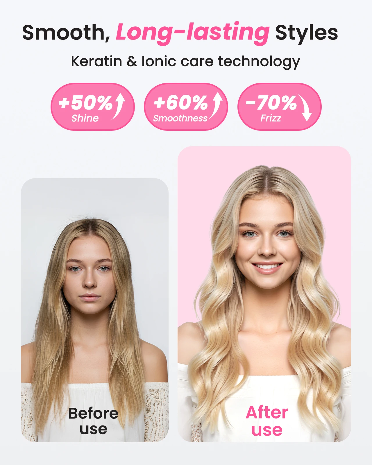 Dual Voltage Ionic Thermal Brush For Curling And Straightening 6 Temperature Settings & LED Digital Display Hot Air Styler - Image 5