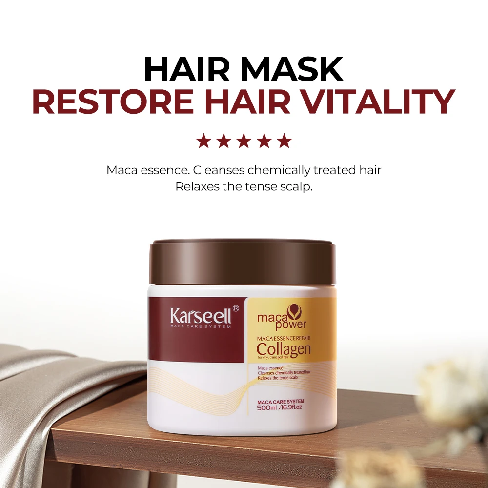 Karseell Collagen Hair Mask Deep Repair Conditioning Argan Oil Hair Treatment Essence for Dry Damaged Hair All Hair Type - Image 3