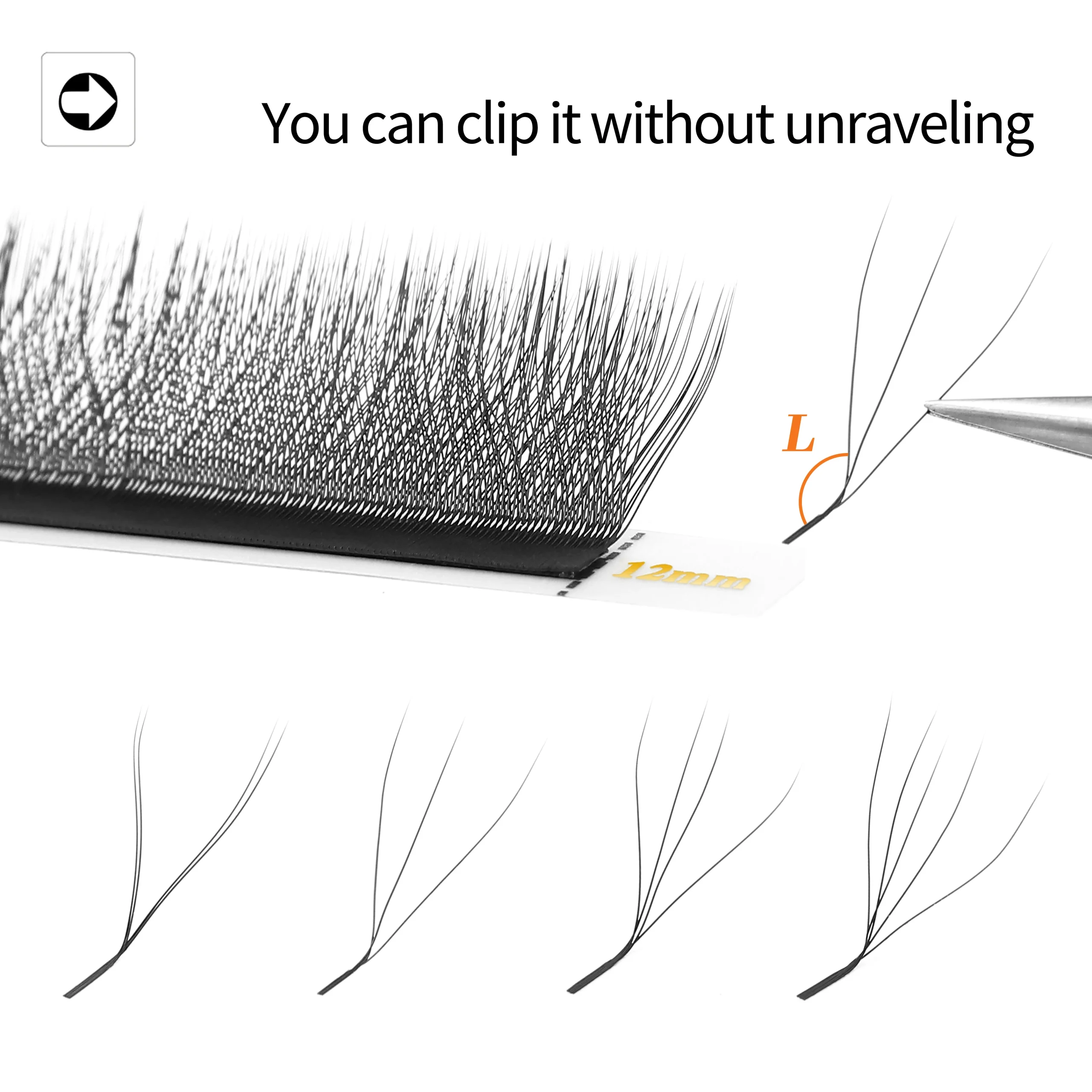 XIUSUZAKI L/LU/M Curl YY 3D 4D 5D W Shape Eyelash Extension Hand Woven Soft Light Natural Lashes Premade Volume Fan Eyelashes - Image 4