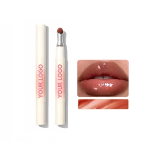 Private Label Lipgloss Custom Logo 8-color Water Light Moisturizing Lip Balm Gloss Massage Lips Natural Color Makeup Vegan