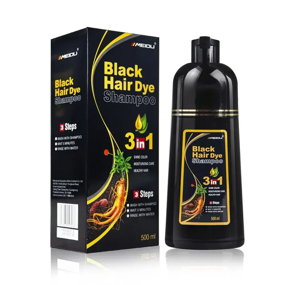 3 In 1 Instant Coloring Shampoo 500ml Natural Black Color for Men Women Hair Dye Herbal Brown Purple Hair Dye Shampoo - Image 6